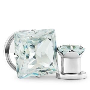 CLEAR CZ GEM DIAMOND STUD PLUGS